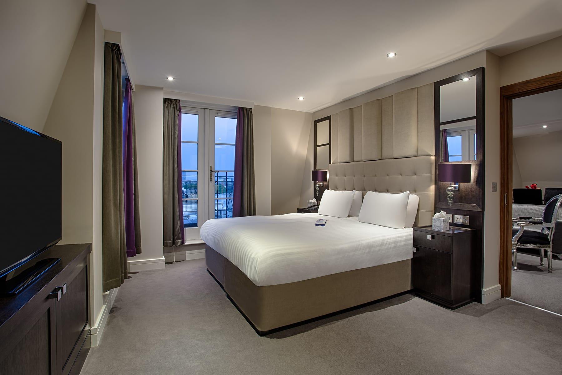 Suite interior with custom soft furnishings, The Washington Mayfair Hotel